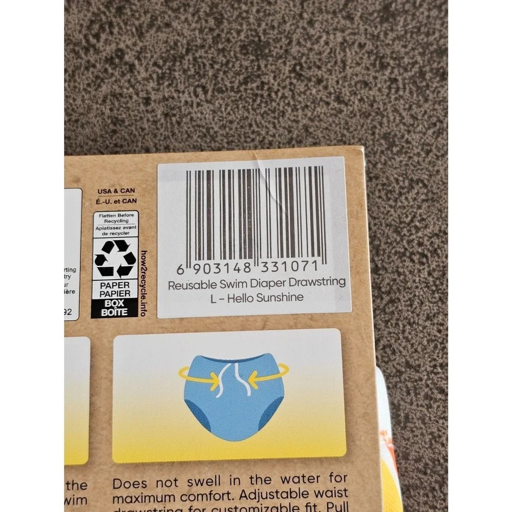 Charlie Banana Swim Diaper Large (22-34lbs) Reusable Hello‎ Sunshine NEW